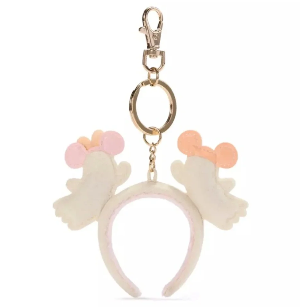 Disney Parks Mickey and Minnie Mouse Cutie Ghost Plush Keychain Bag Charm (NWT)